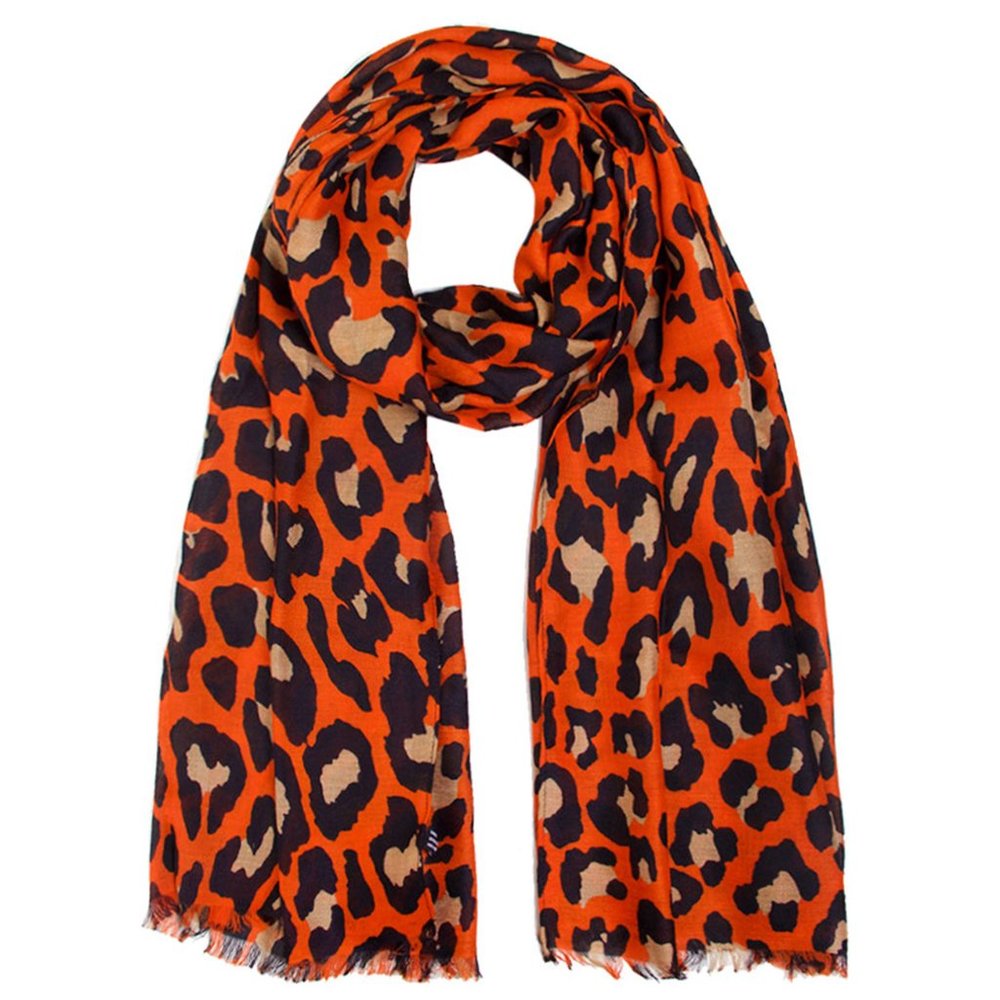 Scarvesme Leopard Pattern Print Oblong Loop Scarf